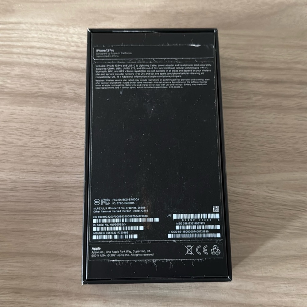 iPhone 13 Pro Empty Box with New Lightening Charging Wire - Picture 3 of 4